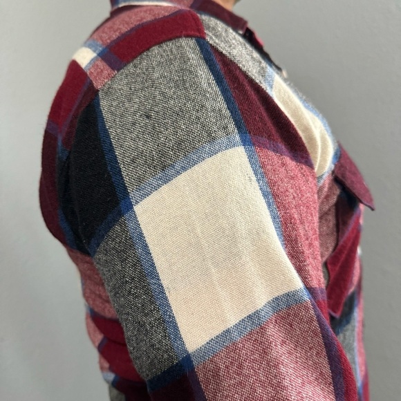 Jonathan David Men Wool blend Long Sleeves Button-down Plaid Flannel Shirt Sz L - Picture 10 of 17